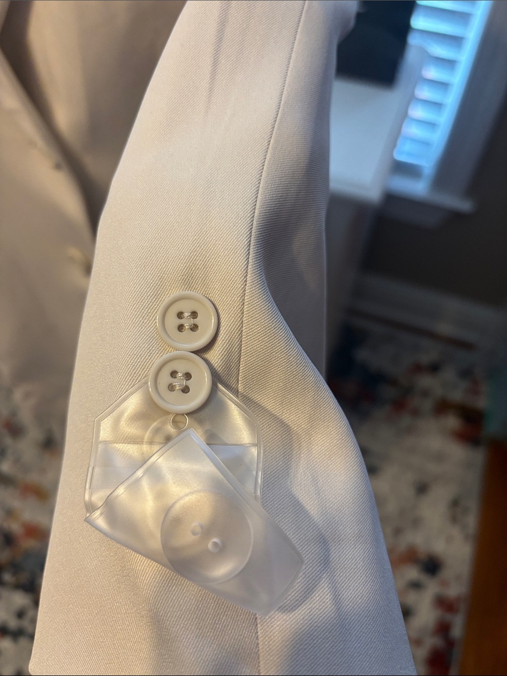 Cream Women's Two-Piece Blazer and Pant Set - Picture 5 of 7